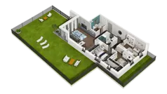 4 pokoje, mieszkanie 85,34 m², parter, oferta nr B1.0.01, Zakole Wisły II, Kraków, Podgórze, ul. Na Zakolu Wisły
