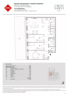4 pokoje, mieszkanie 96,50 m², parter, oferta nr B1.0.05, Zakole Wisły II, Kraków, Podgórze, ul. Na Zakolu Wisły