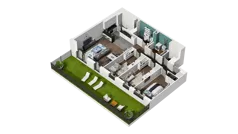 4 pokoje, mieszkanie 96,50 m², parter, oferta nr B1.0.05, Zakole Wisły II, Kraków, Podgórze, ul. Na Zakolu Wisły