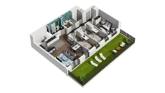4 pokoje, mieszkanie 96,50 m², parter, oferta nr B1.0.05, Zakole Wisły II, Kraków, Podgórze, ul. Na Zakolu Wisły