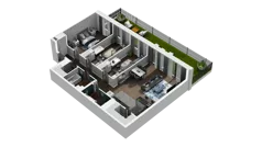 4 pokoje, mieszkanie 96,50 m², parter, oferta nr B1.0.05, Zakole Wisły II, Kraków, Podgórze, ul. Na Zakolu Wisły