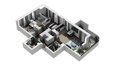 4 pokoje, mieszkanie 90,77 m², piętro 1, oferta nr B1.1.06, Zakole Wisły II, Kraków, Podgórze, ul. Na Zakolu Wisły