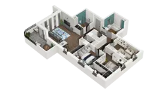 4 pokoje, mieszkanie 90,77 m², piętro 1, oferta nr B1.1.06, Zakole Wisły II, Kraków, Podgórze, ul. Na Zakolu Wisły