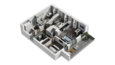 4 pokoje, mieszkanie 79,43 m², piętro 1, oferta nr B1.1.11, Zakole Wisły II, Kraków, Podgórze, ul. Na Zakolu Wisły