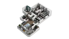 4 pokoje, mieszkanie 90,77 m², piętro 2, oferta nr B1.2.13, Zakole Wisły II, Kraków, Podgórze, ul. Na Zakolu Wisły