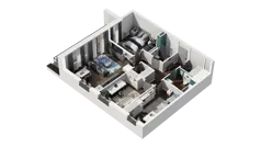 4 pokoje, mieszkanie 79,43 m², piętro 2, oferta nr B1.2.18, Zakole Wisły II, Kraków, Podgórze, ul. Na Zakolu Wisły