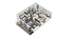 4 pokoje, mieszkanie 79,43 m², piętro 2, oferta nr B1.2.18, Zakole Wisły II, Kraków, Podgórze, ul. Na Zakolu Wisły