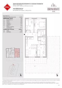 4 pokoje, mieszkanie 66,83 m², parter, oferta nr 70.0.01, ATAL Bronowice, Kraków, Bronowice, Bronowice Wielkie, ul. Starego Dębu