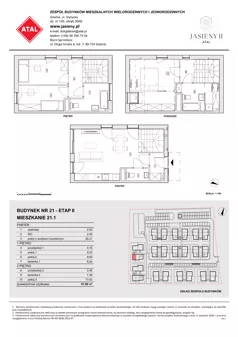4 pokoje, mieszkanie 87,98 m², parter, oferta nr 21.1, ATAL Jasieny II, Gdańsk, Jasień, ul. Stężycka