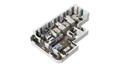 5 pokoi, mieszkanie 107,41 m², piętro 1, oferta nr B1.1.12, Zakole Wisły II, Kraków, Podgórze, ul. Na Zakolu Wisły