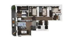 5 pokoi, mieszkanie 107,41 m², piętro 3, oferta nr B1.3.26, Zakole Wisły II, Kraków, Podgórze, ul. Na Zakolu Wisły
