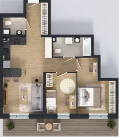 3 pokoje, mieszkanie 61,05 m², piętro 1, oferta nr B10-K1-1-3, ATAL Strachowicka II, Wrocław, Żerniki, Fabryczna, ul. Strachowicka