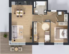 3 pokoje, mieszkanie 60,19 m², piętro 1, oferta nr B5-K1-1-3, ATAL Strachowicka II, Wrocław, Żerniki, Fabryczna, ul. Strachowicka
