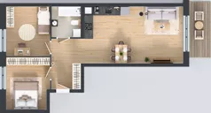 3 pokoje, mieszkanie 63,42 m², piętro 2, oferta nr B5-K2-2-1, ATAL Strachowicka II, Wrocław, Żerniki, Fabryczna, ul. Strachowicka