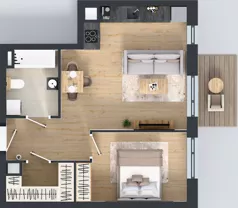 2 pokoje, mieszkanie 46,07 m², piętro 3, oferta nr B5-K1-3-6, ATAL Strachowicka II, Wrocław, Żerniki, Fabryczna, ul. Strachowicka