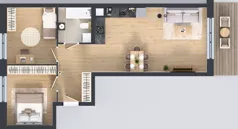 3 pokoje, mieszkanie 63,32 m², piętro 4, oferta nr B5-K2-4-1, ATAL Strachowicka II, Wrocław, Żerniki, Fabryczna, ul. Strachowicka