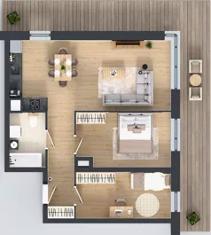 3 pokoje, mieszkanie 62,13 m², piętro 1, oferta nr B6-K1-1-2, ATAL Strachowicka II, Wrocław, Żerniki, Fabryczna, ul. Strachowicka
