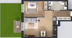 2 pokoje, mieszkanie 39,64 m², piętro 1, oferta nr B10-K1-1-1, ATAL Strachowicka II, Wrocław, Żerniki, Fabryczna, ul. Strachowicka