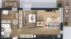 3 pokoje, mieszkanie 59,62 m², piętro 1, oferta nr B9-K4-1-4, ATAL Strachowicka II, Wrocław, Żerniki, Fabryczna, ul. Strachowicka