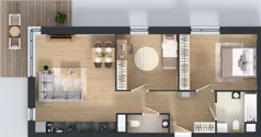 3 pokoje, mieszkanie 67,01 m², piętro 1, oferta nr B9-K2-1-2, ATAL Strachowicka II, Wrocław, Żerniki, Fabryczna, ul. Strachowicka