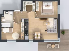 3 pokoje, mieszkanie 56,79 m², piętro 2, oferta nr B9-K1-2-2, ATAL Strachowicka II, Wrocław, Żerniki, Fabryczna, ul. Strachowicka