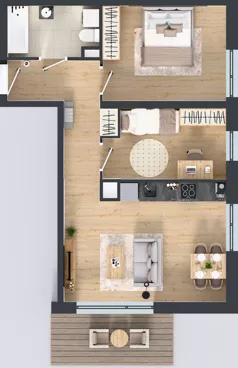 3 pokoje, mieszkanie 57,34 m², piętro 1, oferta nr B10-K3-1-4, Żerniki Na Novo III, Wrocław, Żerniki, ul. Maxa Berga