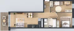 3 pokoje, mieszkanie 53,71 m², piętro 2, oferta nr B10-K1-2-3, Żerniki Na Novo III, Wrocław, Żerniki, ul. Maxa Berga