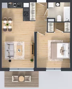 2 pokoje, mieszkanie 48,12 m², piętro 4, oferta nr B10-K1-4-2, Żerniki Na Novo III, Wrocław, Żerniki, ul. Maxa Berga
