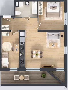 3 pokoje, mieszkanie 60,95 m², piętro 1, oferta nr B11-K1-1-4, Żerniki Na Novo III, Wrocław, Żerniki, ul. Maxa Berga
