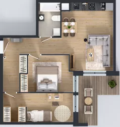 3 pokoje, mieszkanie 57,48 m², piętro 1, oferta nr B11-K2-1-4, Żerniki Na Novo III, Wrocław, Żerniki, ul. Maxa Berga
