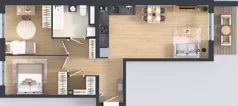 3 pokoje, mieszkanie 61,80 m², piętro 3, oferta nr B11-K2-3-3, Żerniki Na Novo III, Wrocław, Żerniki, ul. Maxa Berga