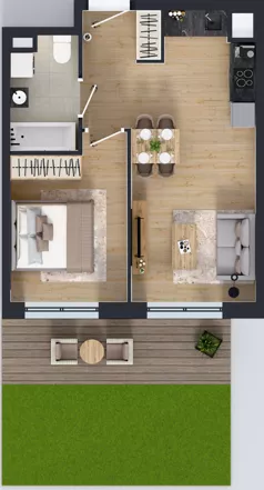 2 pokoje, mieszkanie 39,42 m², piętro 1, oferta nr B12-K1-1-2, Żerniki Na Novo III, Wrocław, Żerniki, ul. Maxa Berga