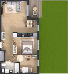 3 pokoje, mieszkanie 56,50 m², piętro 1, oferta nr B12-K3-1-2, Żerniki Na Novo III, Wrocław, Żerniki, ul. Maxa Berga