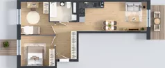 3 pokoje, mieszkanie 57,04 m², piętro 1, oferta nr B12-K1-1-1, Żerniki Na Novo III, Wrocław, Żerniki, ul. Maxa Berga