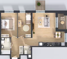 3 pokoje, mieszkanie 64,71 m², piętro 1, oferta nr B12-K2-1-2, Żerniki Na Novo III, Wrocław, Żerniki, ul. Maxa Berga