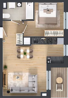 2 pokoje, mieszkanie 42,19 m², piętro 1, oferta nr B12-K2-1-3, Żerniki Na Novo III, Wrocław, Żerniki, ul. Maxa Berga