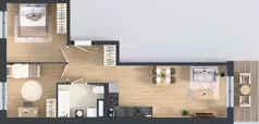3 pokoje, mieszkanie 55,37 m², piętro 2, oferta nr B12-K1-2-4, Żerniki Na Novo III, Wrocław, Żerniki, ul. Maxa Berga