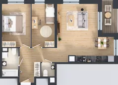 3 pokoje, mieszkanie 64,70 m², piętro 2, oferta nr B12-K2-2-2, Żerniki Na Novo III, Wrocław, Żerniki, ul. Maxa Berga