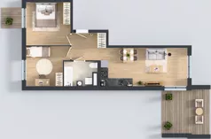 3 pokoje, mieszkanie 55,80 m², piętro 3, oferta nr B12-K1-3-4, Żerniki Na Novo III, Wrocław, Żerniki, ul. Maxa Berga