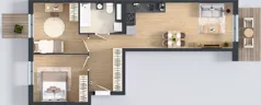 3 pokoje, mieszkanie 57,62 m², piętro 4, oferta nr B12-K1-4-1, Żerniki Na Novo III, Wrocław, Żerniki, ul. Maxa Berga
