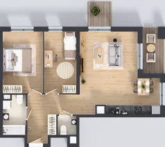 3 pokoje, mieszkanie 65,71 m², piętro 4, oferta nr B12-K2-4-2, Żerniki Na Novo III, Wrocław, Żerniki, ul. Maxa Berga