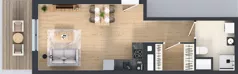 1 pokój, mieszkanie 35,00 m², piętro 4, oferta nr B12-K2-4-4, Żerniki Na Novo III, Wrocław, Żerniki, ul. Maxa Berga