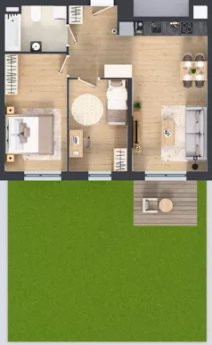 3 pokoje, mieszkanie 54,26 m², piętro 1, oferta nr B9-K5-1-2, Żerniki Na Novo III, Wrocław, Żerniki, ul. Maxa Berga
