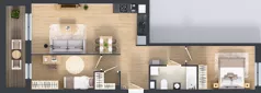 3 pokoje, mieszkanie 62,59 m², piętro 1, oferta nr B9-K1-1-10, Żerniki Na Novo III, Wrocław, Żerniki, ul. Maxa Berga