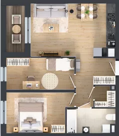 3 pokoje, mieszkanie 58,76 m², piętro 1, oferta nr B9-K2-1-2, Żerniki Na Novo III, Wrocław, Żerniki, ul. Maxa Berga