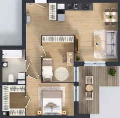 3 pokoje, mieszkanie 64,98 m², piętro 1, oferta nr B9-K2-1-3, Żerniki Na Novo III, Wrocław, Żerniki, ul. Maxa Berga