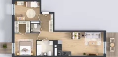 3 pokoje, mieszkanie 65,54 m², piętro 1, oferta nr B9-K4-1-1, Żerniki Na Novo III, Wrocław, Żerniki, ul. Maxa Berga