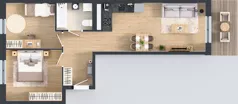 3 pokoje, mieszkanie 56,58 m², piętro 1, oferta nr B9-K4-1-4, Żerniki Na Novo III, Wrocław, Żerniki, ul. Maxa Berga
