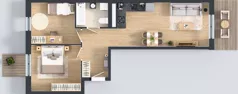 3 pokoje, mieszkanie 56,58 m², piętro 2, oferta nr B9-K4-2-4, Żerniki Na Novo III, Wrocław, Żerniki, ul. Maxa Berga