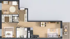 3 pokoje, mieszkanie 54,89 m², piętro 2, oferta nr B9-K5-2-1, Żerniki Na Novo III, Wrocław, Żerniki, ul. Maxa Berga